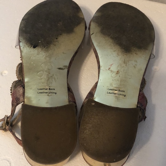 Adrianna Papell Daisy Gold Embellished Rhinestone Sandals size 8M - Picture 9 of 11